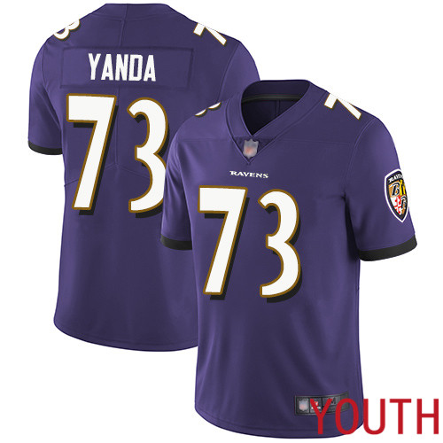Baltimore Ravens Limited Purple Youth Marshal Yanda Home Jersey NFL Football #73 Vapor Untouchable